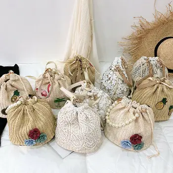 Straw Bag Summer Beach Rattan Shoulder Bags Wicker Hand Weave Floral Lace Pearl Handbag Crossbody Bag
Straw Bag Summer Beach Rattan Shoulder Bags Wicker Hand Weave Floral Lace Pearl Handbag Crossbody Bag