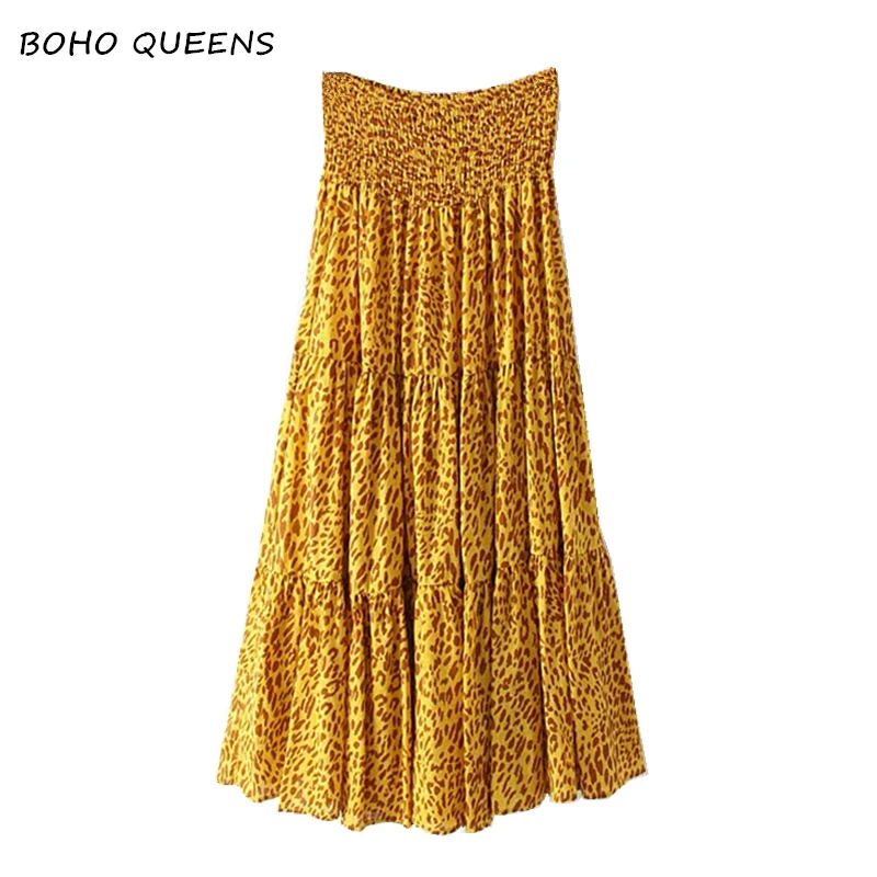 Vintage Chic fashion women Hippie beach Bohemian leopard print skirt High Waist Maxi A-Line Boho Skirt Femme
Vintage Chic fashion women Hippie beach Bohemian leopard print skirt High Waist Maxi A-Line Boho Skirt Femme