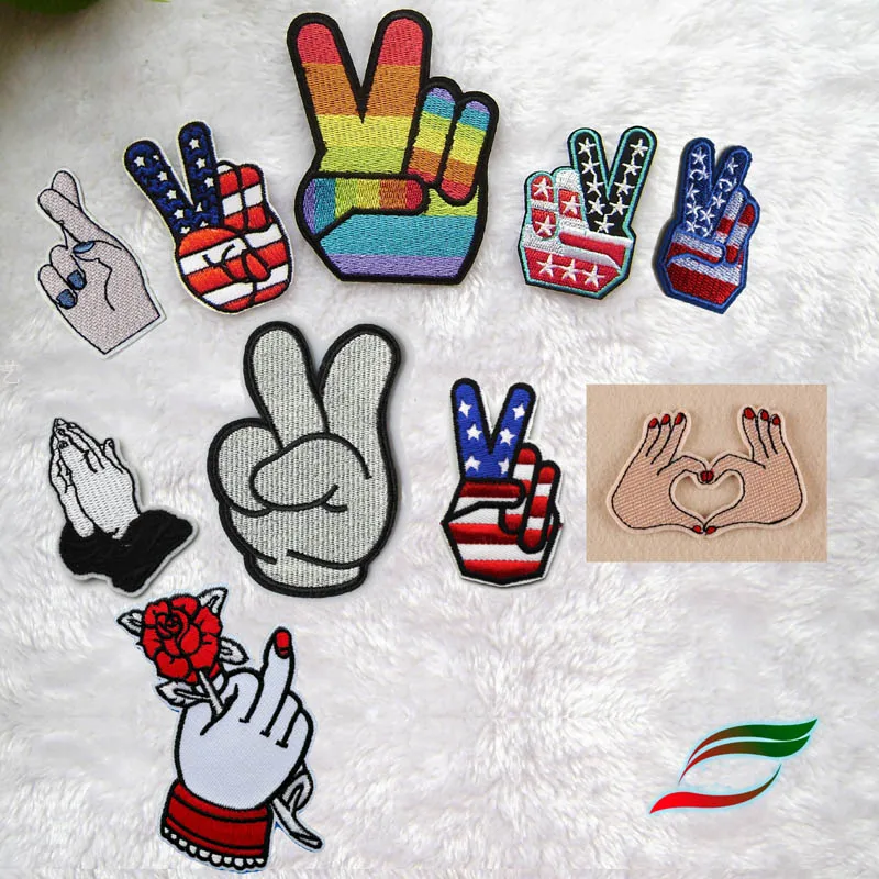 Back tape stick color finger V victory gesture five-star clothes patch decoration stick can be ironed clothes stick
Back tape stick color finger V victory gesture five-star clothes patch decoration stick can be ironed clothes stick