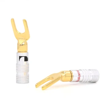 4pcs HIFI Nakamichi Brass Gold plated Audio Screw Fork Connector Adapter Y Spade Speaker Plugs
4pcs HIFI Nakamichi Brass Gold plated Audio Screw Fork Connector Adapter Y Spade Speaker Plugs