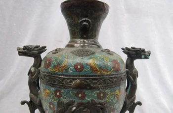11 China 100% Pure Bronze cloisonne Two beast Dragon Jar Aquarius Crock Vase Pot
11 China 100% Pure Bronze cloisonne Two beast Dragon Jar Aquarius Crock Vase Pot