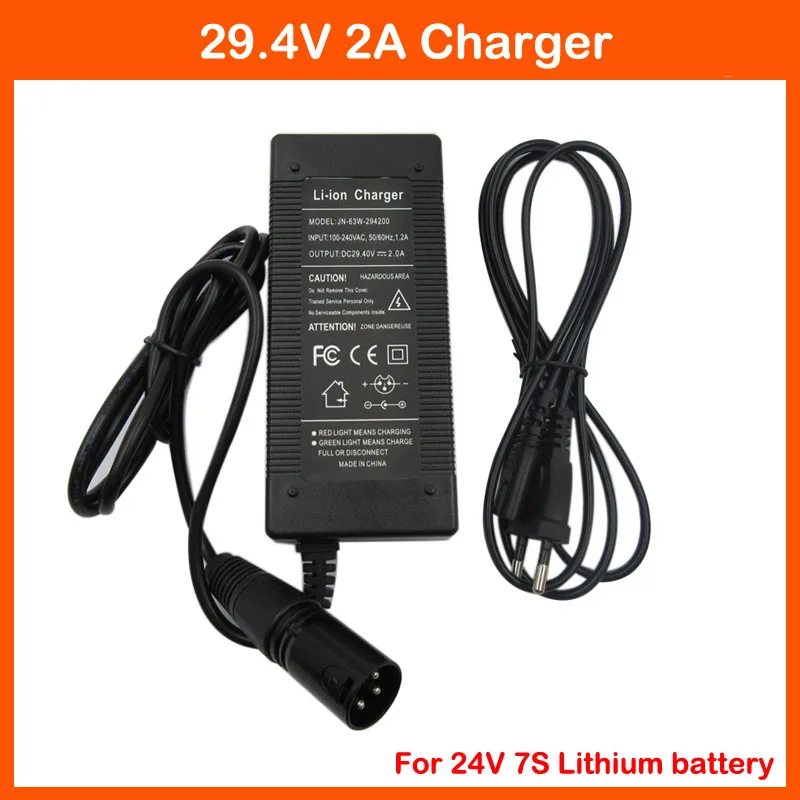 24V charger Output 29.4V 2A Input 100-240 VAC XLRM port Li-ion Charger For 7S 24V Electric Bike Lithium Battery charger
24V charger Output 29.4V 2A Input 100-240 VAC XLRM port Li-ion Charger For 7S 24V Electric Bike Lithium Battery charger