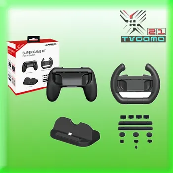 Newest DOBE Super Game Kit With Controller Grip Charger Stand Rubber Plug and Controller Wheel For Nintend Switch Joy-Con
Newest DOBE Super Game Kit With Controller Grip Charger Stand Rubber Plug and Controller Wheel For Nintend Switch Joy-Con