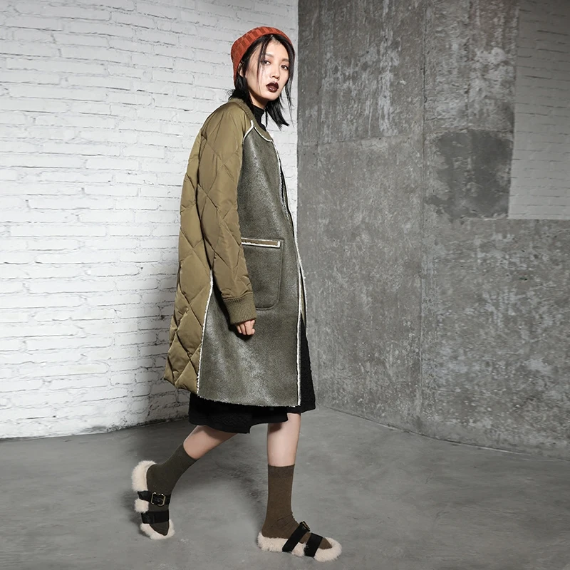 Original Design 2018 casual loose long o neck winter coat artificial sheepskin patchwork white duck down jacket women
Original Design 2018 casual loose long o neck winter coat artificial sheepskin patchwork white duck down jacket women