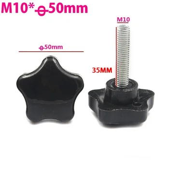20pcs/LOT Black Bakelite M10x35mm Male Thread 5Star Shaped Head 50mm Diameter Star Knob Grips Clamping Screw Knob M10X50X35
20pcs/LOT Black Bakelite M10x35mm Male Thread 5Star Shaped Head 50mm Diameter Star Knob Grips Clamping Screw Knob M10X50X35