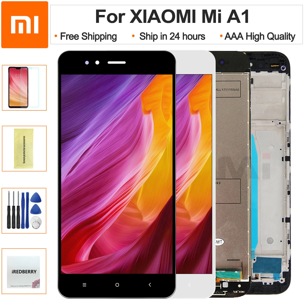For Xiaomi Mi A1 LCD Display with Frame Screen+Touch Panel For Xiaomi MiA1 Mi5X LCD Display Digitizer Touchscreen Repair Parts
For Xiaomi Mi A1 LCD Display with Frame Screen+Touch Panel For Xiaomi MiA1 Mi5X LCD Display Digitizer Touchscreen Repair Parts