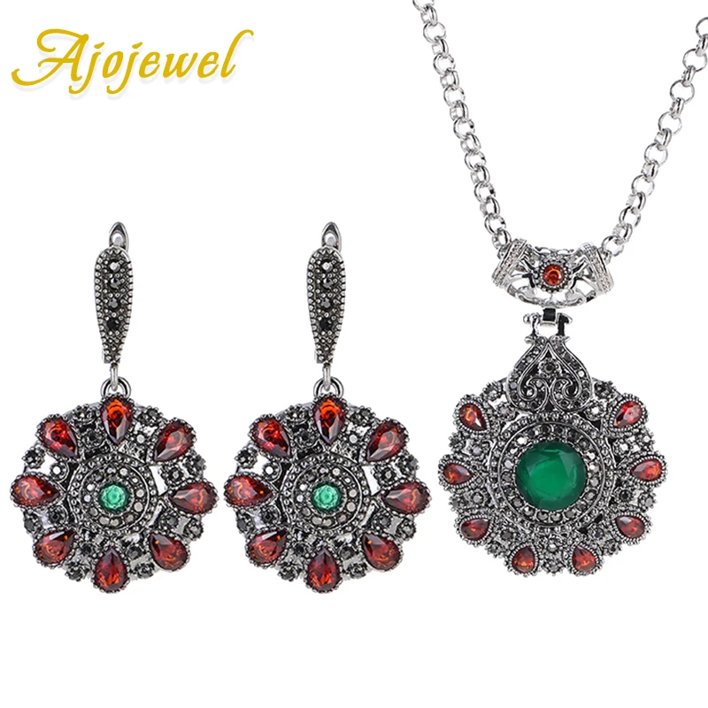 Ajojewel Vintage Turkish Jewelry Sets For Women Crystal Earring Set Costume Jewelry Necklace Wedding Sets
Ajojewel Vintage Turkish Jewelry Sets For Women Crystal Earring Set Costume Jewelry Necklace Wedding Sets
