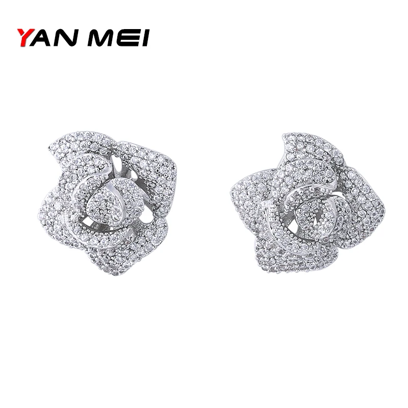 YAN MEI Women Fashion Rose Flower Cubic Zirconia Earrings Romantic Stud Earrings Luxury Bridal Jewelry GLE5356AY
YAN MEI Women Fashion Rose Flower Cubic Zirconia Earrings Romantic Stud Earrings Luxury Bridal Jewelry GLE5356AY