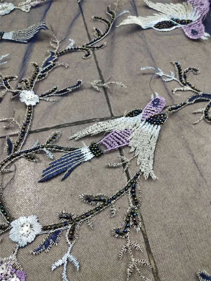 special Embroidery Net Lace Fabric JRB-81603 with small beads and bird design luxury French net Lace For sexy dress navy blue
special Embroidery Net Lace Fabric JRB-81603 with small beads and bird design luxury French net Lace For sexy dress navy blue