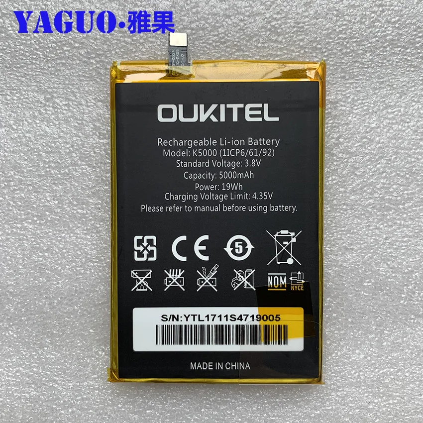 100% Original Full 5000mAh Battery Replacement High Quality Large Capacity Back Up Bateria For Oukitel K5000 Smart Phone
100% Original Full 5000mAh Battery Replacement High Quality Large Capacity Back Up Bateria For Oukitel K5000 Smart Phone