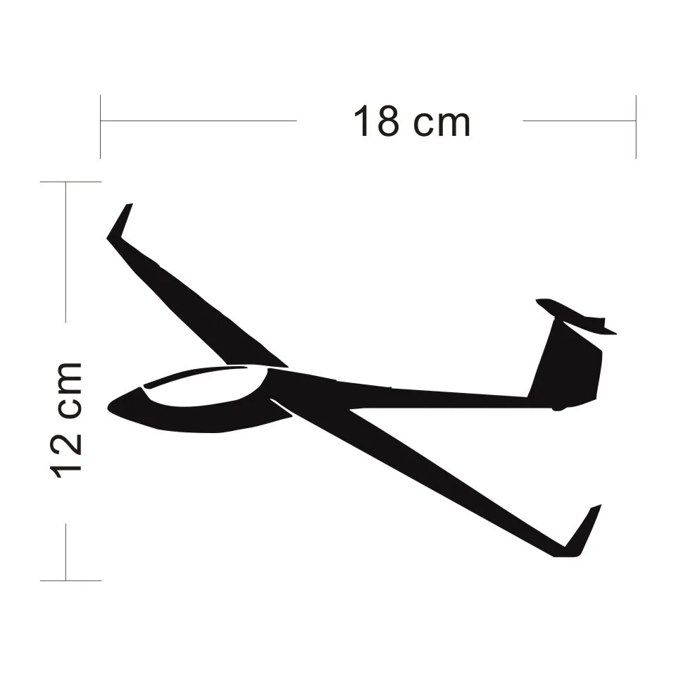 Cunymagos Art Planeur Pilote Moto Voiture Style Autocollants En Vinyle Stickers NoirArgent 18 cm 12 cm (1) -