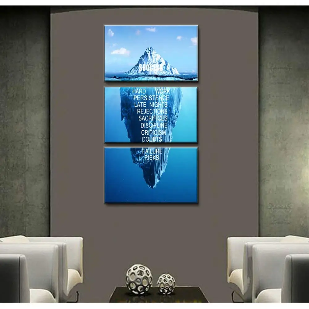 Success Inspiration Themed Wall Art Iceberg Canvas Print Artwork Painting Print on Canvas Poster for Home and Office Decoration
Success Inspiration Themed Wall Art Iceberg Canvas Print Artwork Painting Print on Canvas Poster for Home and Office Decoration
