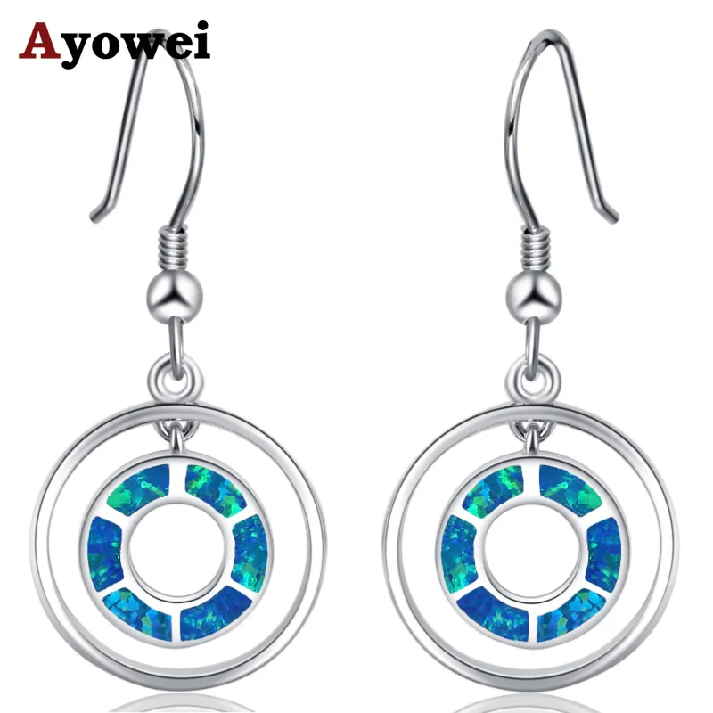 Ayowei Hot sell fashion Double circle shape gift 925 silver stamped Blue fire opal drop earrings jewelry OE770A
Ayowei Hot sell fashion Double circle shape gift 925 silver stamped Blue fire opal drop earrings jewelry OE770A