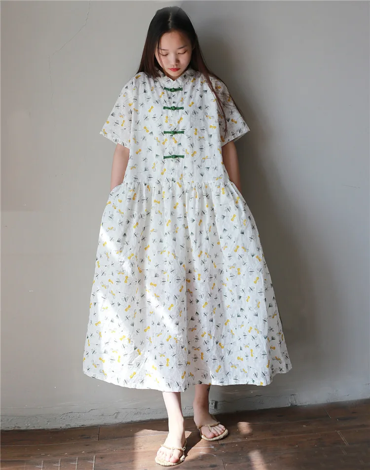 Women Cotton Jacquard Dress Print Big Size 2019 Summer Chinese Style Short Sleeves Pockets Vintage Fashion White Robe YoYiKamomo
Women Cotton Jacquard Dress Print Big Size 2019 Summer Chinese Style Short Sleeves Pockets Vintage Fashion White Robe YoYiKamomo