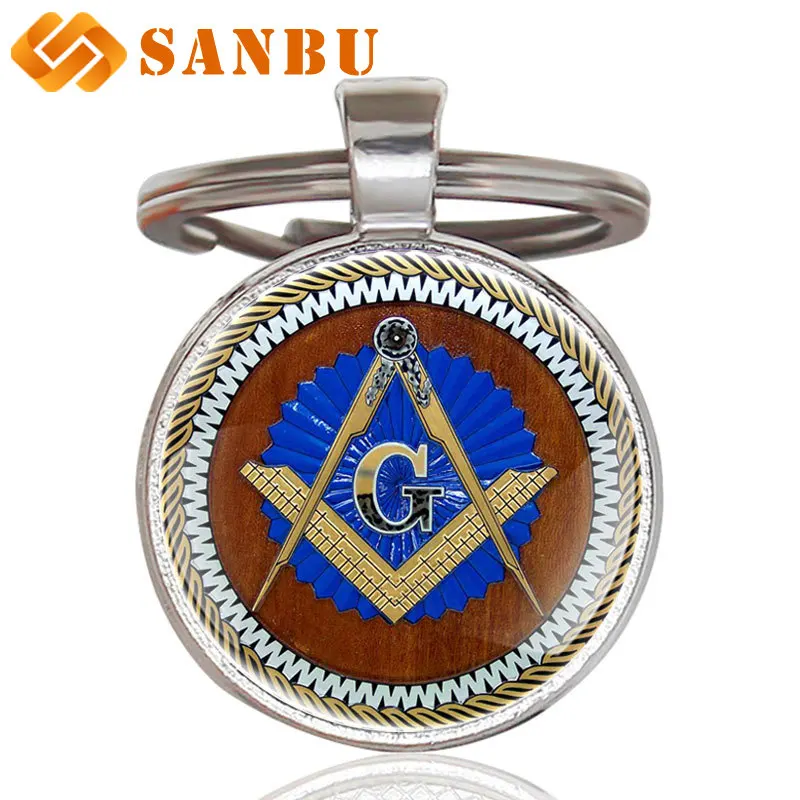 Vintage Classic Masonic Art Glass Alloy Key Chain Retro Men Women Rings | Украшения и аксессуары