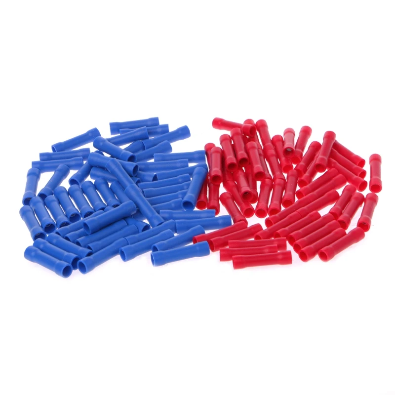 100 Pcs Electrical Straight Butt Connectors Terminal Crimp Cable Red And Blue #0604
100 Pcs Electrical Straight Butt Connectors Terminal Crimp Cable Red And Blue #0604