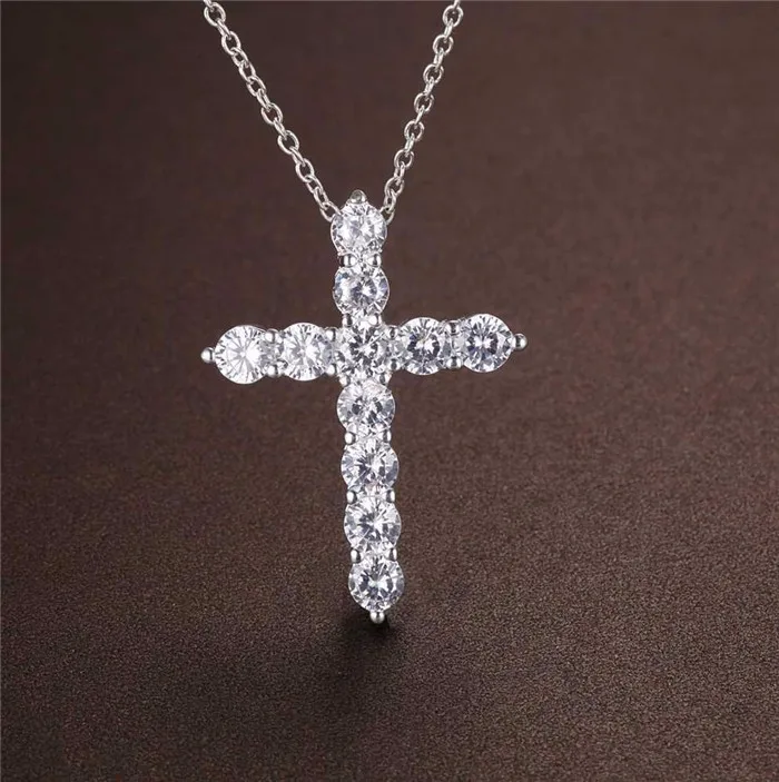 MEEKCAT New Fashion Cross Necklace Accessory Ture 925 Sterling Silver Women Crystal CZ Pendants Necklace Jewelry
MEEKCAT New Fashion Cross Necklace Accessory Ture 925 Sterling Silver Women Crystal CZ Pendants Necklace Jewelry