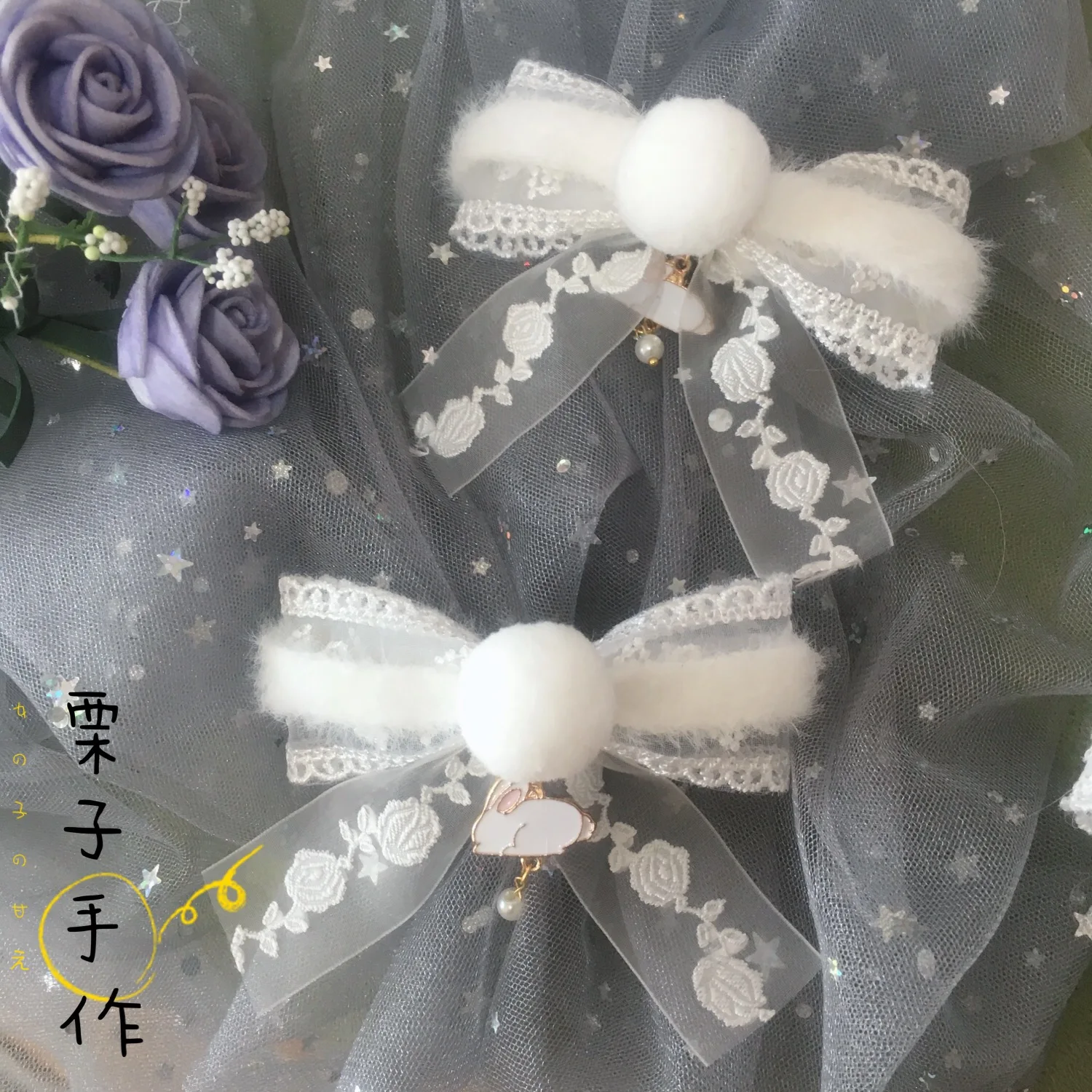 Handmade Lolita hairpin soft sister double ponytail hair accessories Lolita bow headdress
Handmade Lolita hairpin soft sister double ponytail hair accessories Lolita bow headdress