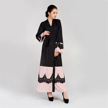 Muslim Abaya Women Evening party wear Casual Arab Dubai Tunics chic lace edge patchwork embroidered Black abaya with slim sashes
Muslim Abaya Women Evening party wear Casual Arab Dubai Tunics chic lace edge patchwork embroidered Black abaya with slim sashes