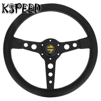 Universal 14" inch Flat Bottom Racing Steering Wheel 350mm NOB Classic Leather Steering Wheels
Universal 14" inch Flat Bottom Racing Steering Wheel 350mm NOB Classic Leather Steering Wheels