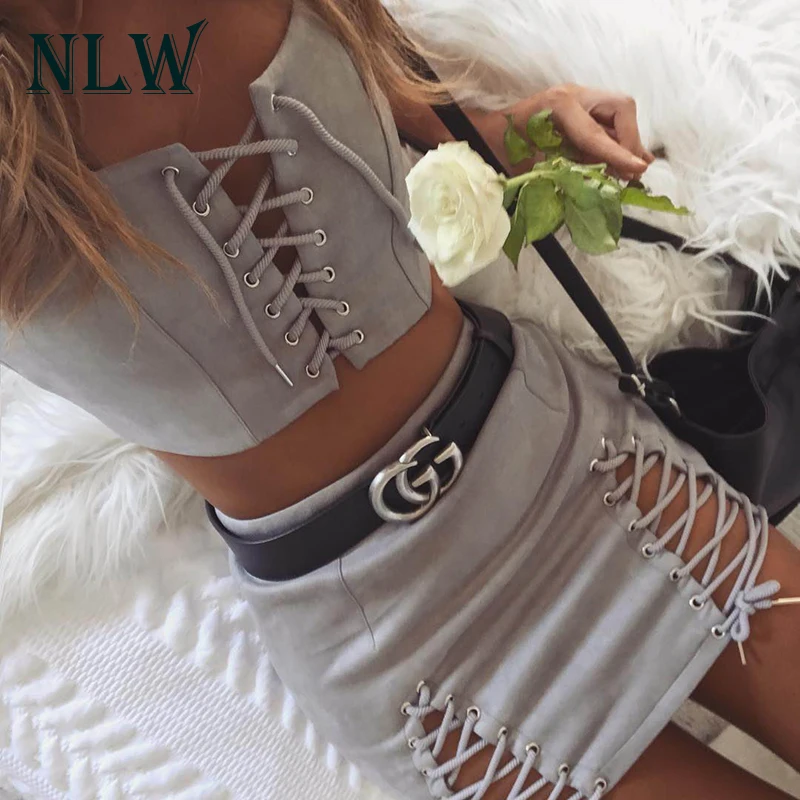 NLW Beige Lace Up Bow Suede Leather Sexy Dress Hollow Out Two Pieces Sets Pencil Vestidos Mini Dress Summer Beach Women 2019
NLW Beige Lace Up Bow Suede Leather Sexy Dress Hollow Out Two Pieces Sets Pencil Vestidos Mini Dress Summer Beach Women 2019