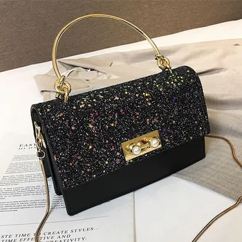 2019 Fashion Glitter Golden Chain Lock Women Messenger Bag Sequins Crossbody Shoulder Bag Small Female Top Handle Flap Bags
2019 Fashion Glitter Golden Chain Lock Women Messenger Bag Sequins Crossbody Shoulder Bag Small Female Top Handle Flap Bags