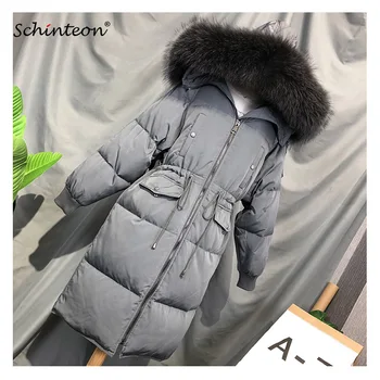 Schinteon Women Drawstring Waist Down Jacket with 100% Real Big Raccoon Fur Outwear Warm Winter Long Coat
Schinteon Women Drawstring Waist Down Jacket with 100% Real Big Raccoon Fur Outwear Warm Winter Long Coat