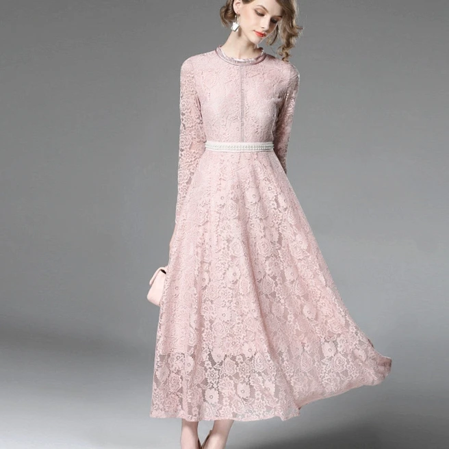 HAMALIEL Elegant 2018 Autumn Maxi Dresses Women Pink Lace Hollow Out Beading Patchwork Long Sleeve Vintage Long Vestidos Dress
HAMALIEL Elegant 2018 Autumn Maxi Dresses Women Pink Lace Hollow Out Beading Patchwork Long Sleeve Vintage Long Vestidos Dress