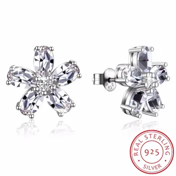 LEKANI Crystals From Swarovski Flower Stud Earrings Real S925 Silver Piercing Fine Jewelry For Women Wedding Christmas Gift
LEKANI Crystals From Swarovski Flower Stud Earrings Real S925 Silver Piercing Fine Jewelry For Women Wedding Christmas Gift