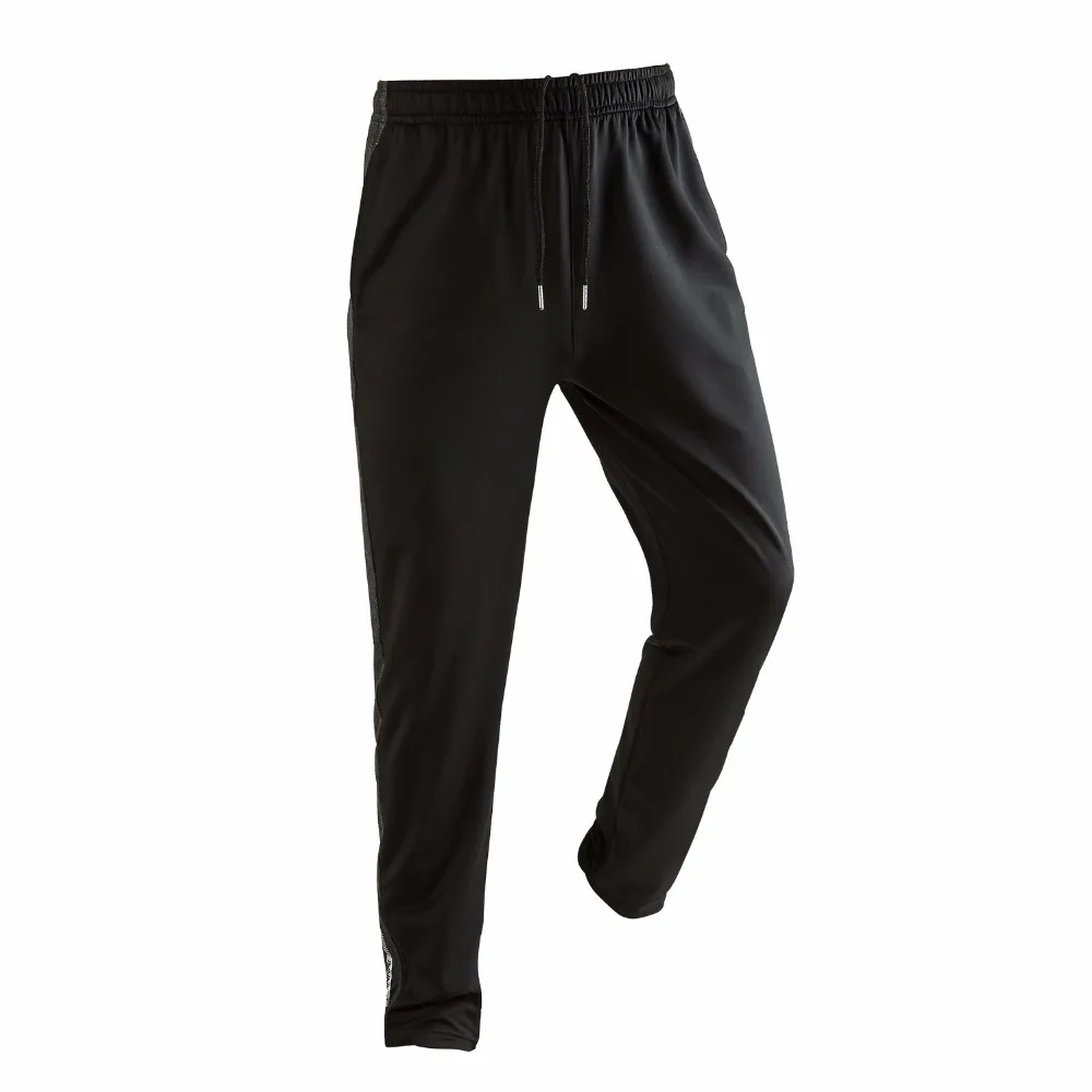 Черные мужские тренировочные брюки спортивная одежда эластичные дышащие
