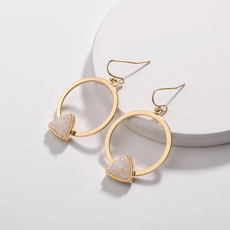 2018 New Faux Copper Circle Oval Druzy Quartz Drop Earrings Fashion Jewelry Cute Triangle Oval Drop Earrings for Women Geometry
2018 New Faux Copper Circle Oval Druzy Quartz Drop Earrings Fashion Jewelry Cute Triangle Oval Drop Earrings for Women Geometry