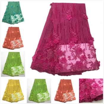 2017 Royal fuchsia applique 3D flower french tulle net lace luxury nigerian lace fabrics for woman wedding dress 5yards/lot
2017 Royal fuchsia applique 3D flower french tulle net lace luxury nigerian lace fabrics for woman wedding dress 5yards/lot
