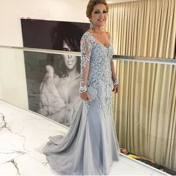 Silver 2019 Mother Of The Bride Dresses Mermaid Long Sleeves Lace Beaded Long Wedding Party Dresses Mother Dresses For Wedding
Silver 2019 Mother Of The Bride Dresses Mermaid Long Sleeves Lace Beaded Long Wedding Party Dresses Mother Dresses For Wedding