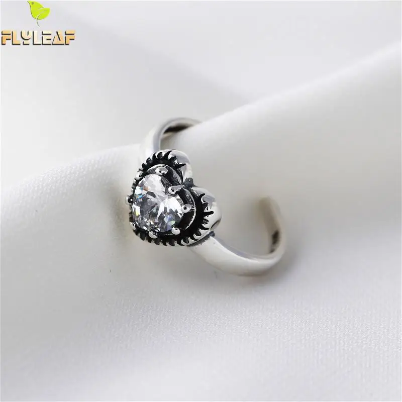 Flyleaf 925 Sterling Silver Rings For Women Heart Shaped Zircon High Quality Femme Fashion Fine Jewelry Open Simple Ring Vintage
Flyleaf 925 Sterling Silver Rings For Women Heart Shaped Zircon High Quality Femme Fashion Fine Jewelry Open Simple Ring Vintage