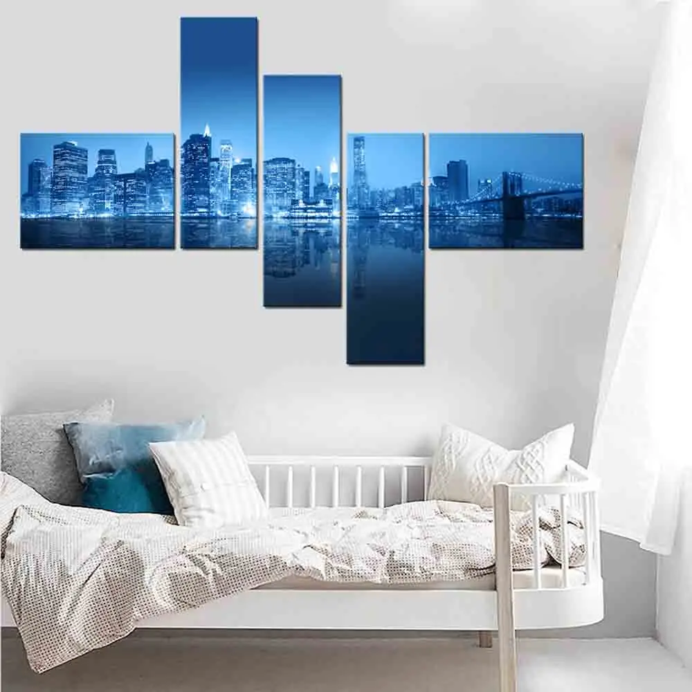 city night view canvas art painting (2)