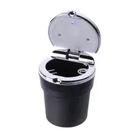 Portable Auto Car Smokeless Stand Cylinder Cup Holder Cigarette Ashtray with Blue LED Light Household Merchandises image