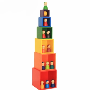 Baby Toys Rainbow Block Shape Nesting Wooden Waldorf Blocks Colored Cube Boxes Wooden Toys For Children Pegdolls Building Blocks
Baby Toys Rainbow Block Shape Nesting Wooden Waldorf Blocks Colored Cube Boxes Wooden Toys For Children Pegdolls Building Blocks