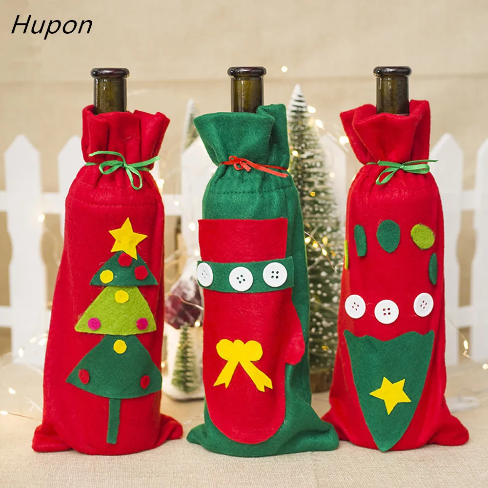Christmas Decorations Christmas Tree Wine Bottle Bags Footprint Gloves Gifts Holders Bottle Cover Xmas Home Dinner Party Decor
Christmas Decorations Christmas Tree Wine Bottle Bags Footprint Gloves Gifts Holders Bottle Cover Xmas Home Dinner Party Decor