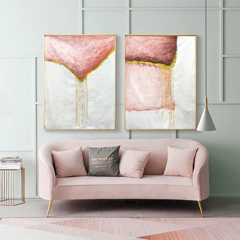 2 piece Gold art Abstract canvas painting wall art picture for living room home hallway wall decor original pink texture acrylic
2 piece Gold art Abstract canvas painting wall art picture for living room home hallway wall decor original pink texture acrylic