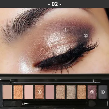 

FOCALLURE 10 Colors Eyeshadow Palette Pro Earth Makeup with Brush Smoky Eye Shadow Shimmer Matte Mineral Waterproof Kits