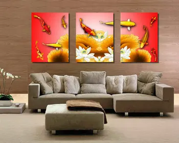 3 piece wall art painting pictures print on canvas Golden Fish canvas painting for living rooms modern painting print unframed
3 piece wall art painting pictures print on canvas Golden Fish canvas painting for living rooms modern painting print unframed