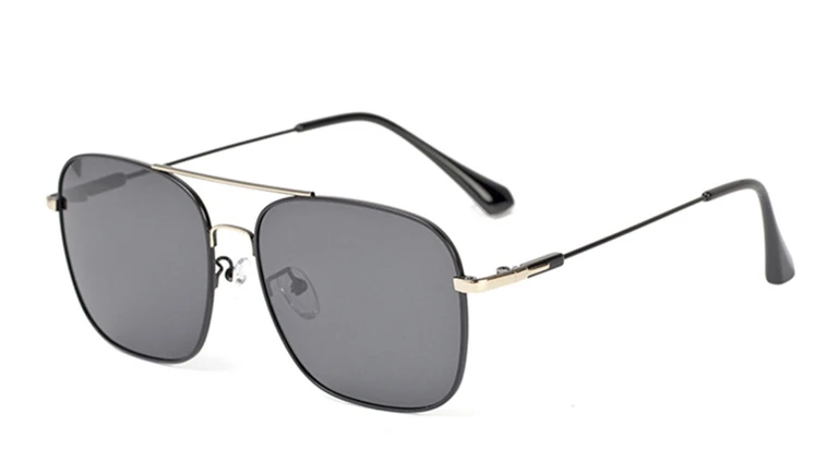 

S3086 high quality metal nickel copper frame with flexible hinge UV400 polarized rectangle durable travel sunglasses for men