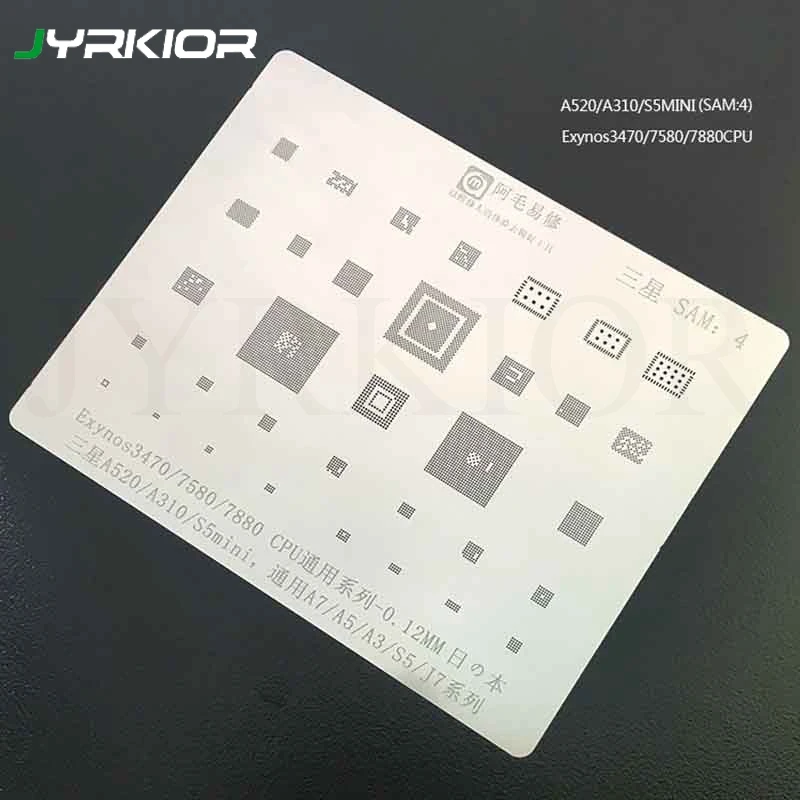 Jyrkior For Samsung A7 A5 A3 S5 J7 0.12MM Multi-Function Exynos 3470 7580 7880 CPU BGA Reballing Stencil Plant Tin Steel Net
Jyrkior For Samsung A7 A5 A3 S5 J7 0.12MM Multi-Function Exynos 3470 7580 7880 CPU BGA Reballing Stencil Plant Tin Steel Net