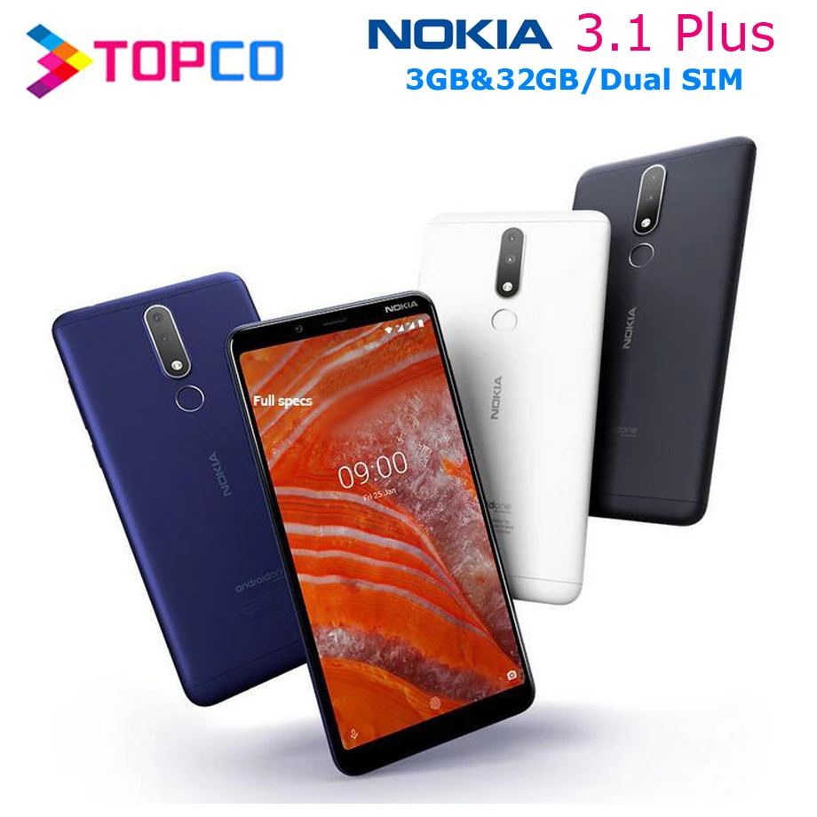 Nokia 3.1 Plus Original Android Mobile Phone Octa Core 4G LTE 6.0'' 3GB RAM 32GB ROM Dual SIM 8MP Fingerprint NFC
Nokia 3.1 Plus Original Android Mobile Phone Octa Core 4G LTE 6.0'' 3GB RAM 32GB ROM Dual SIM 8MP Fingerprint NFC