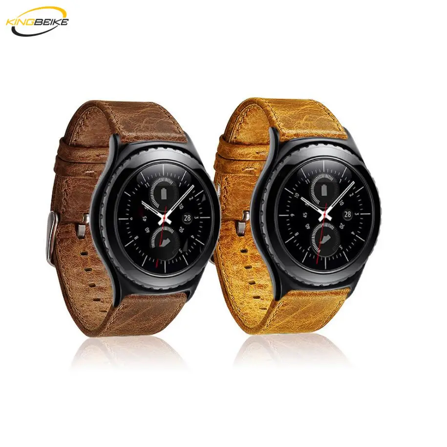 KINGBEIKE 100% Genuine Leather WatchBands For Samsung Galaxy Gear S2 S3 Classic Frontier R760/765/770 Smart Watch Strap
KINGBEIKE 100% Genuine Leather WatchBands For Samsung Galaxy Gear S2 S3 Classic Frontier R760/765/770 Smart Watch Strap