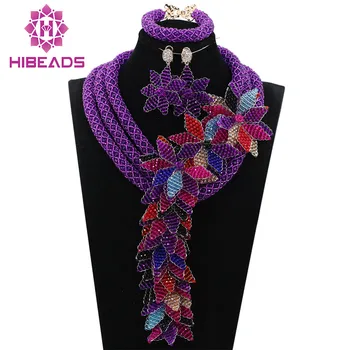 Luxury Purple Beads Nigerian Wedding African Jewelry Sets for Brides Women Flower Jewellery Set Free Shipping WD974
Luxury Purple Beads Nigerian Wedding African Jewelry Sets for Brides Women Flower Jewellery Set Free Shipping WD974