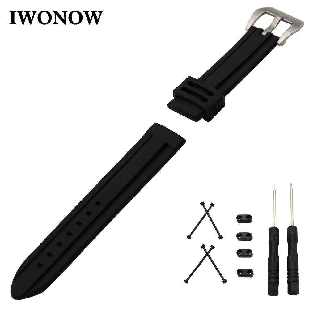 Silicone Rubber Watch Band 24mm for Suunto Core Stainless Steel Pre-v Buckle Strap Wrist Belt Bracelet Black + Lug Adapter +Tool 
Silicone Rubber Watch Band 24mm for Suunto Core Stainless Steel Pre-v Buckle Strap Wrist Belt Bracelet Black + Lug Adapter +Tool
