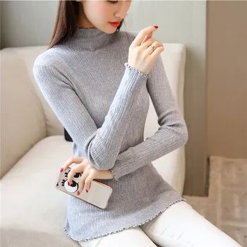 Lace sweater female sleeve head short slim slim 9a11c Korean all-match pure color long sleeve knit shirt
Lace sweater female sleeve head short slim slim 9a11c Korean all-match pure color long sleeve knit shirt