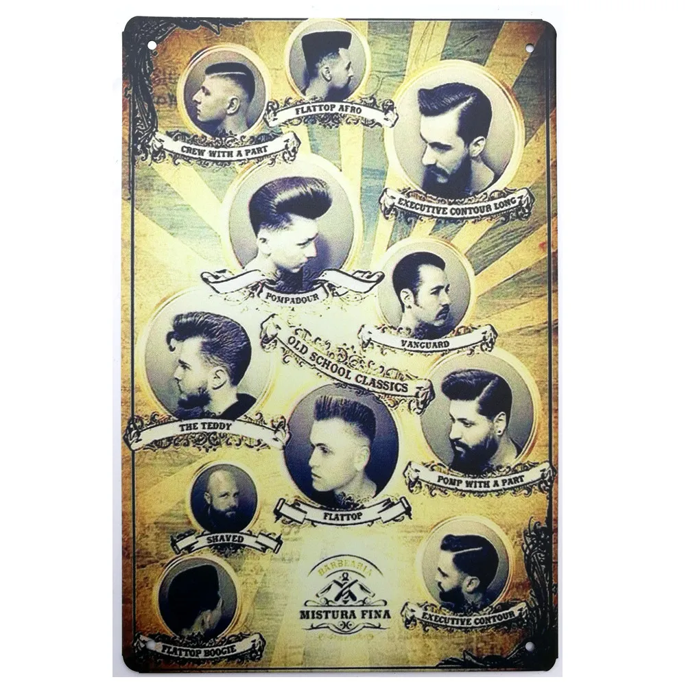 Vintage Hairdresser Tattoos Patterned Posters Tin Sign Metal painting Tinplate Art Hair Salon Barber Shop Decoration 30X20 CM
Vintage Hairdresser Tattoos Patterned Posters Tin Sign Metal painting Tinplate Art Hair Salon Barber Shop Decoration 30X20 CM