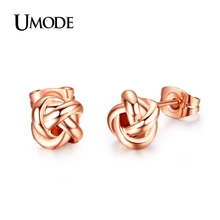 Por Love Knot Earrings Lots From Umode Rose Gold Color Clic Design Love Knot Post Stud Earrings Boucle D Oreille Je0140a